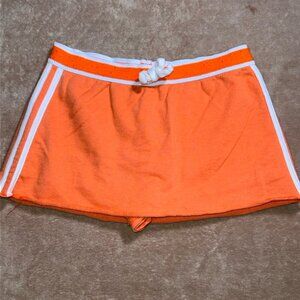 Vintage Swak Women Medium Orange‎ White Mini Sporty Tennis A-Line Skort (B)